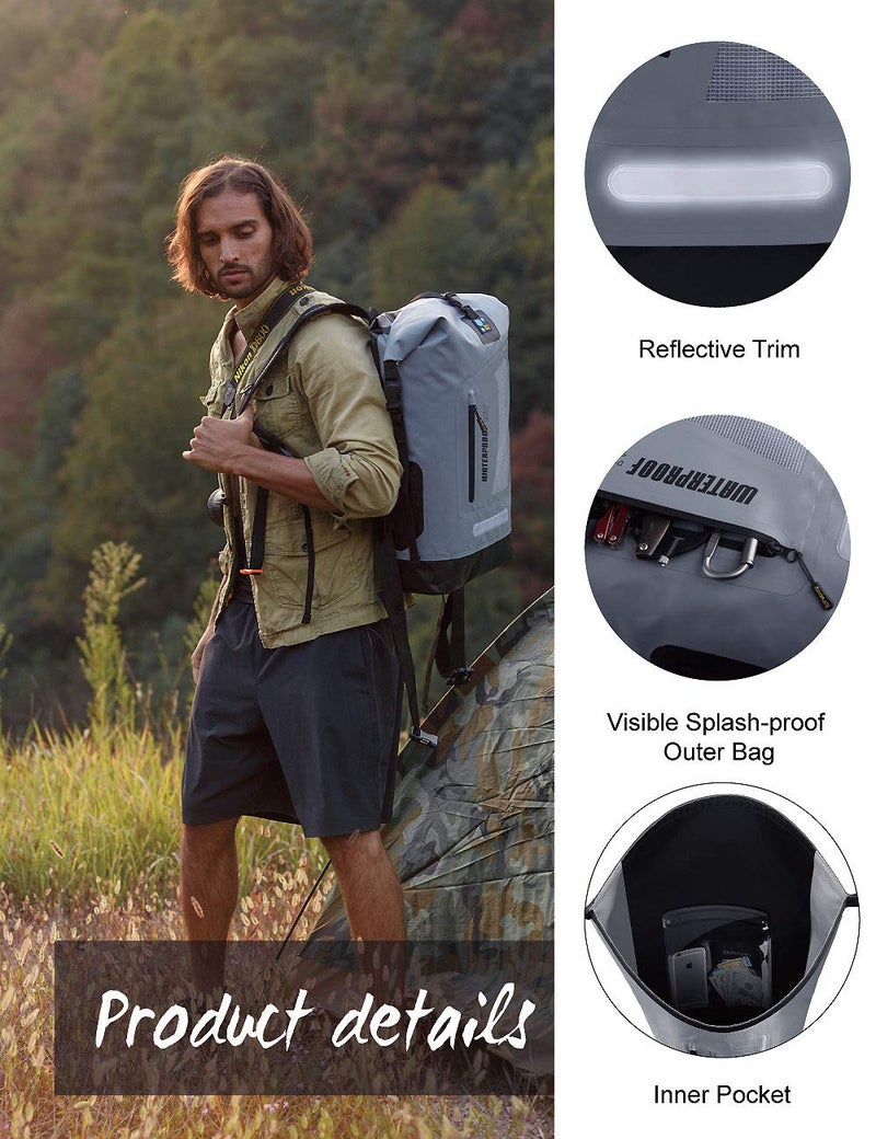IDRYBAG Waterproof Backpack for Men 20L/30L/40L, Floating Dry Bag Kayak, Dry Backpack Hiking - Image 3